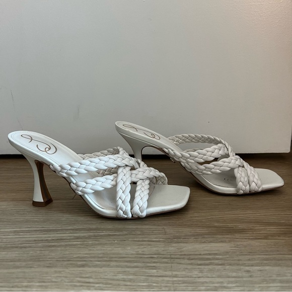 Sam Edelman White Marjorie Mule Heeled Sandals - Picture 2 of 8